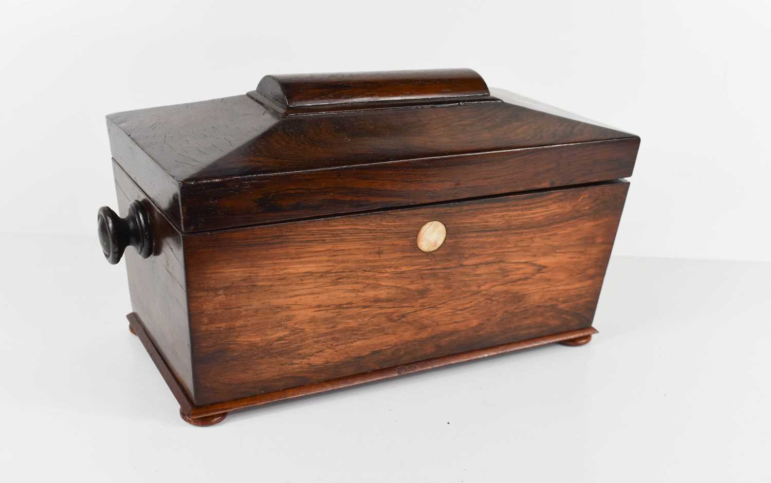 Lot 33 - A 19th century rosewood tea caddy, of...