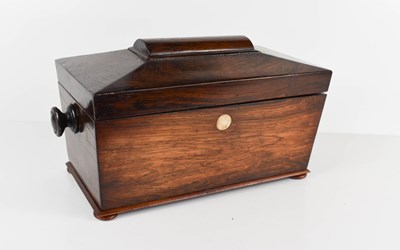 Lot 33a - A 19th century rosewood tea caddy, of...