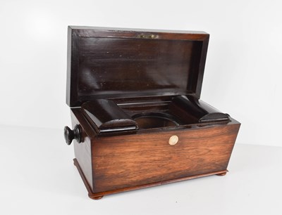 Lot 33 - A 19th century rosewood tea caddy, of...