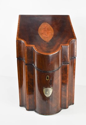 Lot 252 - A fine Georgian mahogany marquetry inlaid...