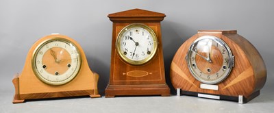 Lot 243 - An Art Deco mahgoany mantle clock, with arabic...