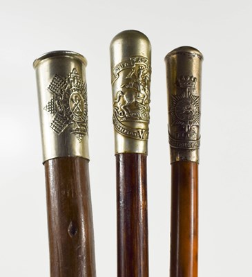 Lot 222 - Three antique swagger sticks: Worcestershire...