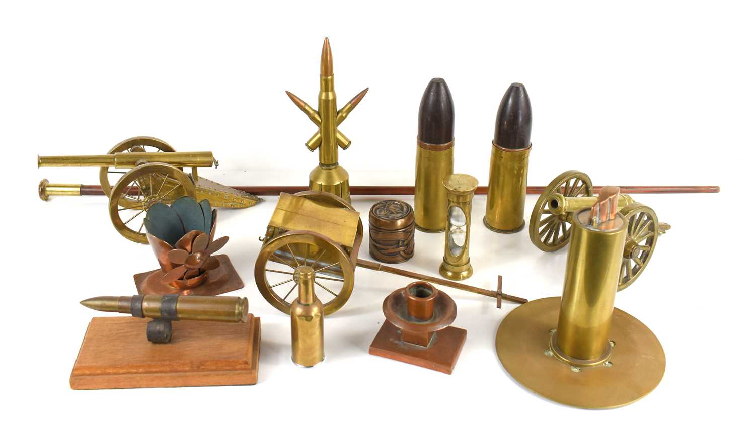 Lot 194 - A collection of Trench Art to include two...