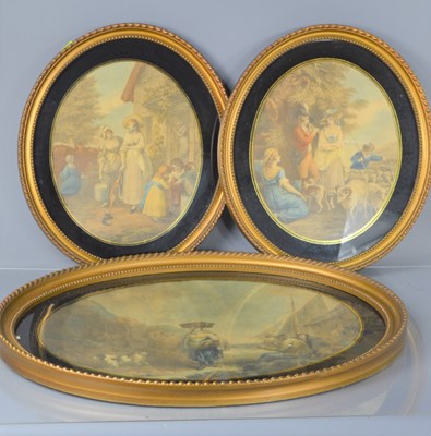 Lot 545 - Three Victorian style oval pictures