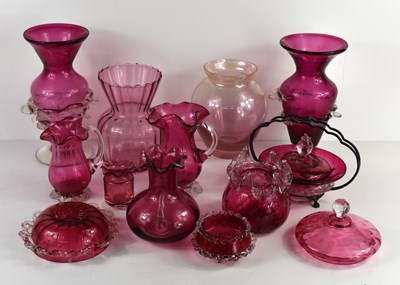 Lot 73 - A group of 19th and 20th century cranberry...