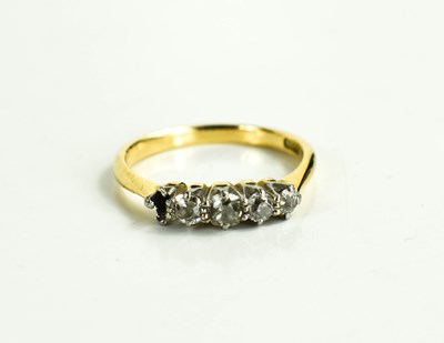 Lot 126 - A vintage 18ct gold and diamond five stone...