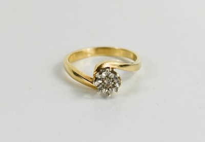 Lot 103 - A 9ct gold and diamond flowerhead ring, size O,...