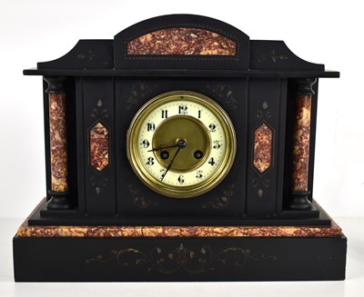 Lot 243a - A Victorian black slate and red marble over...