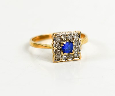 Lot 233 - A 9ct gold and paste dress ring, size P, 2.6g.