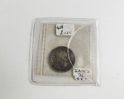 Lot 302 - A James II silver fourpence, dated 1687.