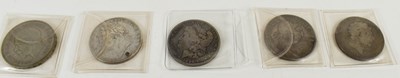 Lot 332 - A group of silver coins to include an 1896...