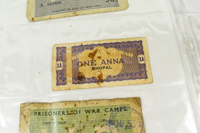 Lot 336 - Six WWII Prisoner of War paper money notes, to...