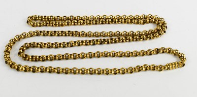 Lot 194 - A Georgian gilt metal guard chain / box link...