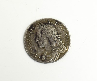 Lot 303 - A James II silver shilling, dated 1685.