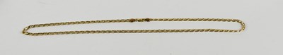 Lot 123 - A 9ct gold chain link necklace, with crab claw...