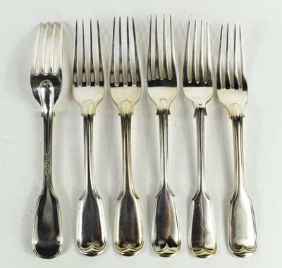 Lot 462 - A set of silver silver side forks, hallmarked...