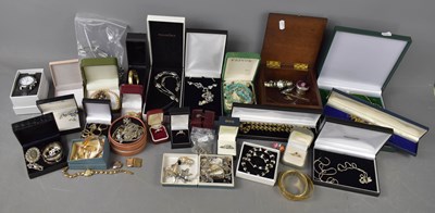 Lot 280 - A large group of silver and costume jewellery...