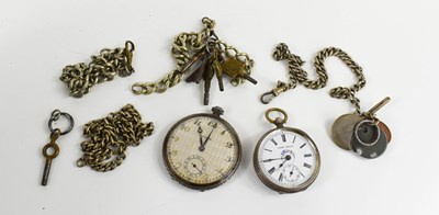 Lot 359 - A French silver Sans Rival pocket watch, 800...