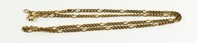 Lot 53 - A 9ct gold figaro link necklace chain, 46cm...
