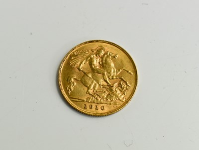 Lot 339 - An Edward VII gold half sovereign, dated 1910.