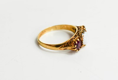 Lot 90 - A Victorian 9ct gold, pink sapphire and opal...