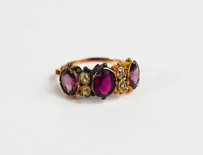 Lot 48 - A 19th century gold (unmarked) and paste ring,...