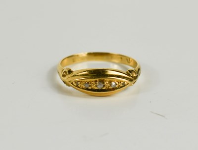 Lot 198 - A Victorian gold and diamond ring (testing as...