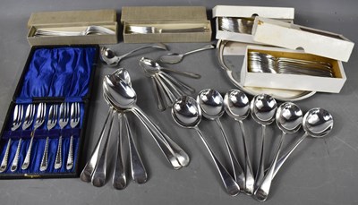 Lot 266 - A suite of silver plated flatwares, comprising...