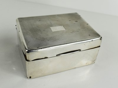 Lot 430 - A silver cigarette case with machine engraved...