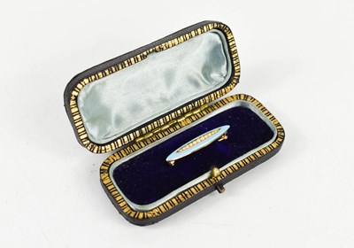 Lot 18 - A 14ct gold, turquoise enamel and seed pearl...