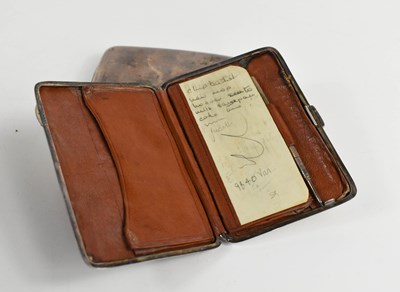 Lot 445 - A silver card case with leather interior...