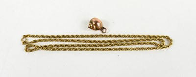 Lot 175 - A 9ct gold rope twist necklace, 2.98g, 50cm...