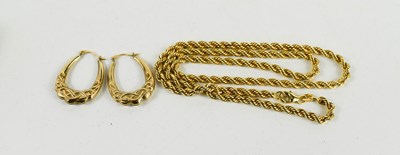 Lot 47 - A 9ct gold ropetwist necklace, 4.65g, together...