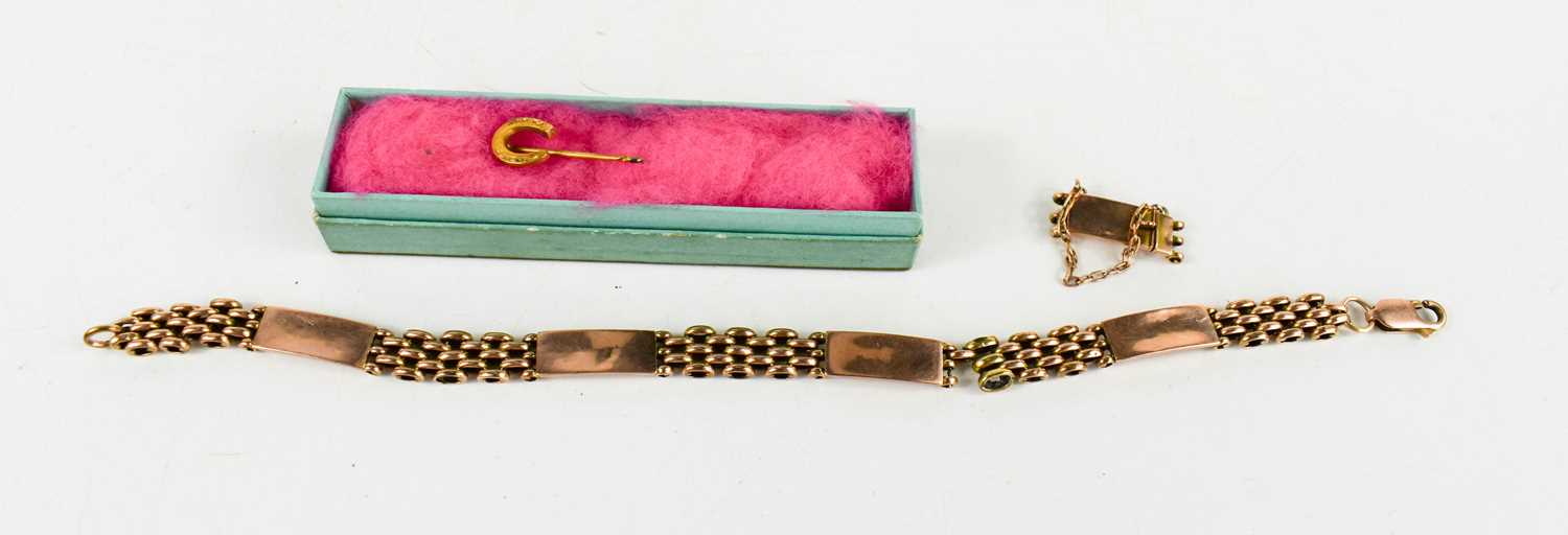Lot 81 - A 9ct rose gold bracelet, with chain link and...