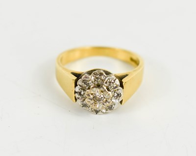 Lot 71 - An 18ct gold and diamond 1970s flower head...