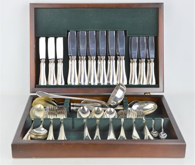 Lot 310 - A canteen of 800 silver cutlery, bought in...