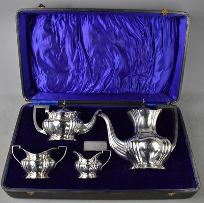 Lot 415 - A silver four piece tea service by Mars &...