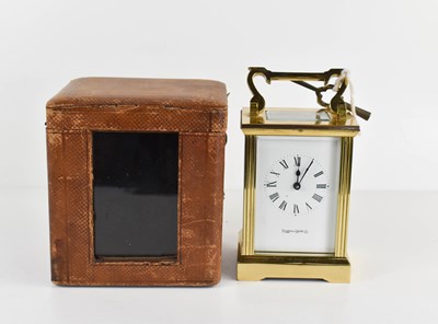 Lot 406 - A Mappin & Webb brass carriage clock, with...