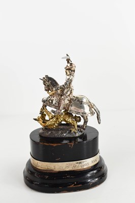 Lot 403 - A silver gilt statuette of St George & the...