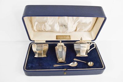 Lot 398 - A silver cruet set by Mappin & Webb, to...