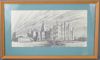 Lot 257 - John Ellis: pencil sketch of Burghley House,...