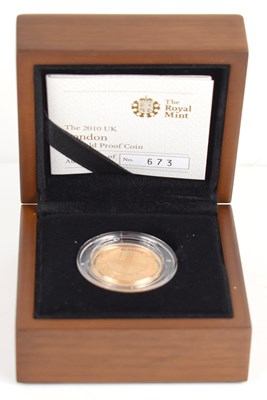 Lot 1 - A Royal Mint 2010 "London" gold proof £1 coin,...