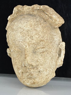 Lot 212 - A rare Gandhara carved stone head, circa...