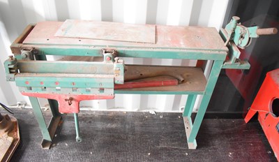 Lot 336 - A metal bench with a metal folding press and...