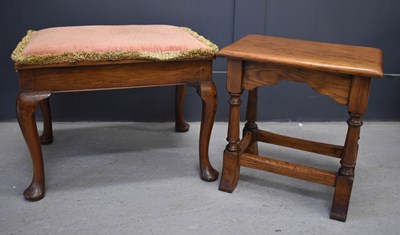 Lot 363 - An oak 17th century style joint stool,...