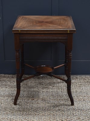 Lot 364 - An Edwardian mahogany envelope form card table,...