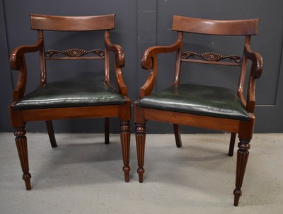 Lot 365 - A pair of Victorian mahogany armchairs, with...