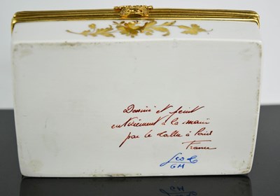 Lot 121 - A 19th century Limoges porcelain box,...