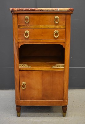 Lot 366 - A French 19th century satinwood and marble top...