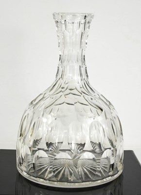 Lot 102 - A magnum cut glass carafe circa 1920, 26cm high.